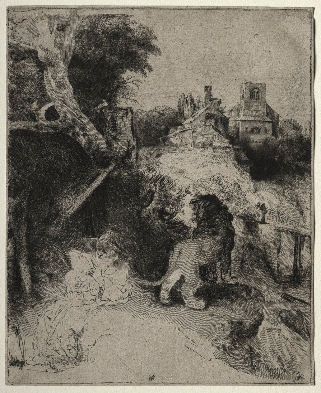 St. Jerome Reading in an Italian Landscape, c. 1653 by Rembrandt van Rijn