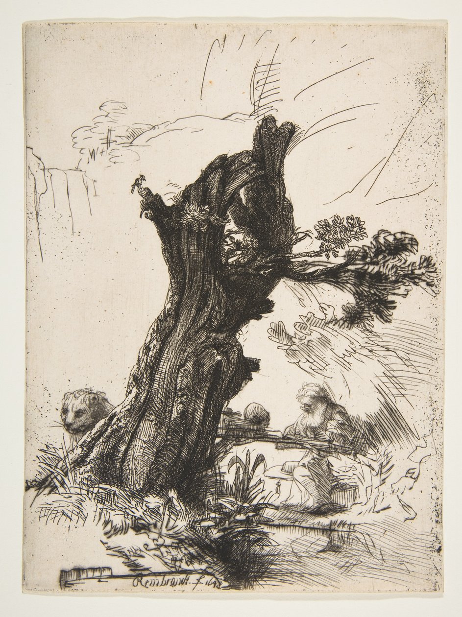 St. Jerome beside a Pollard Willow, 1648 by Rembrandt van Rijn