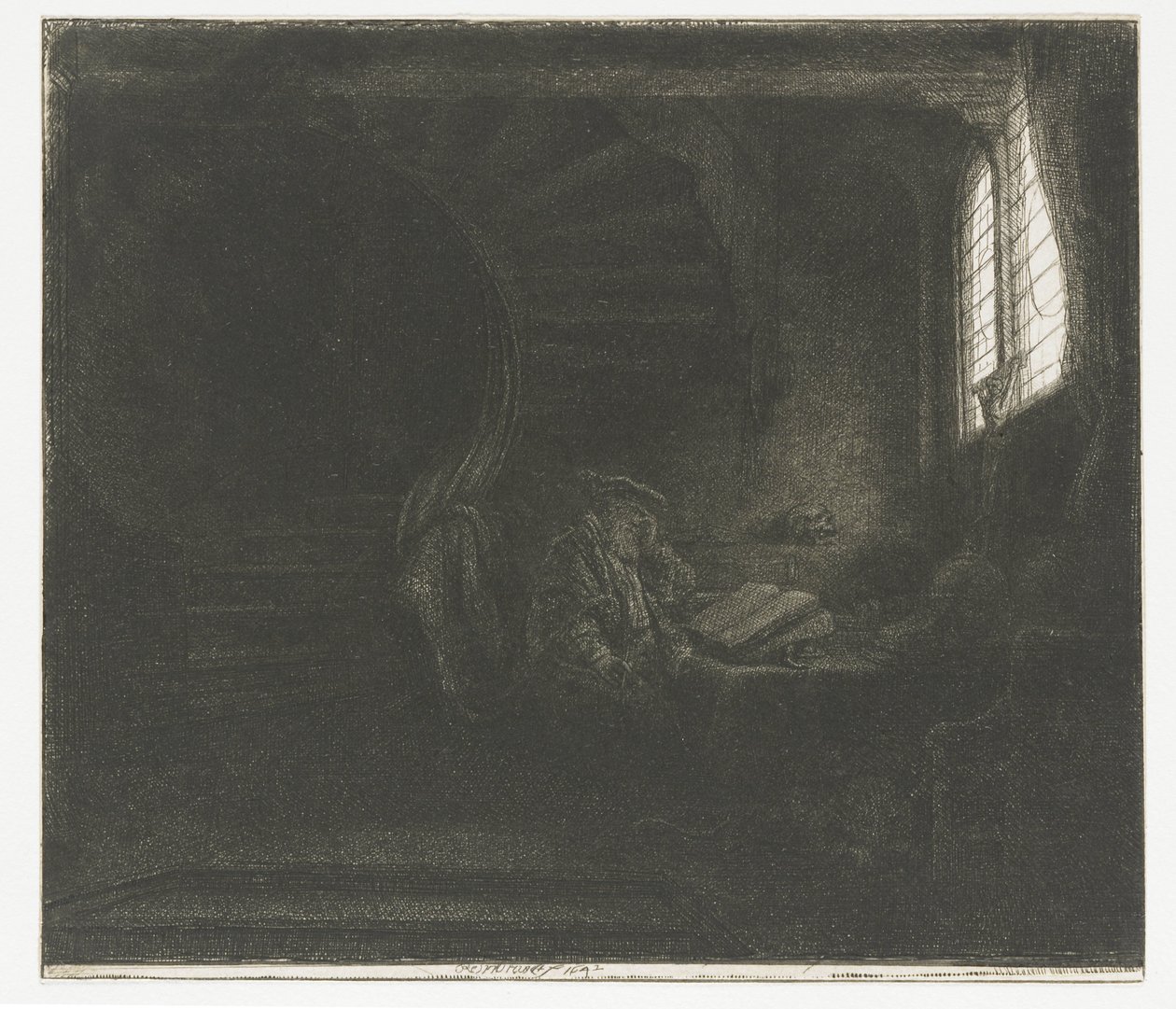 St. Jerome in a Dark Chamber by Rembrandt van Rijn