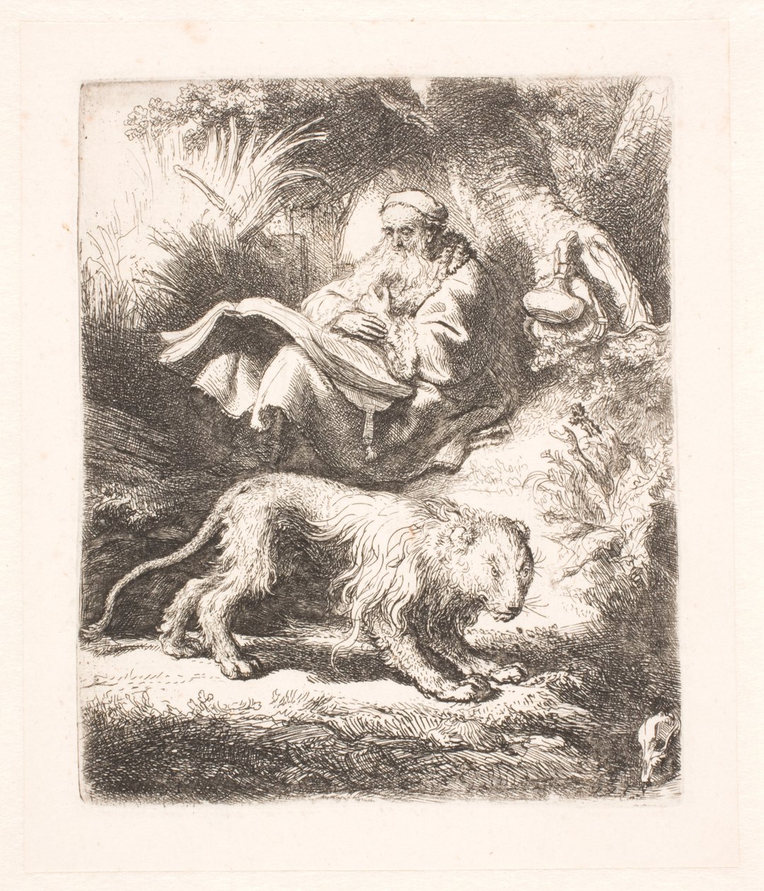 St. Jerome reading by Rembrandt van Rijn