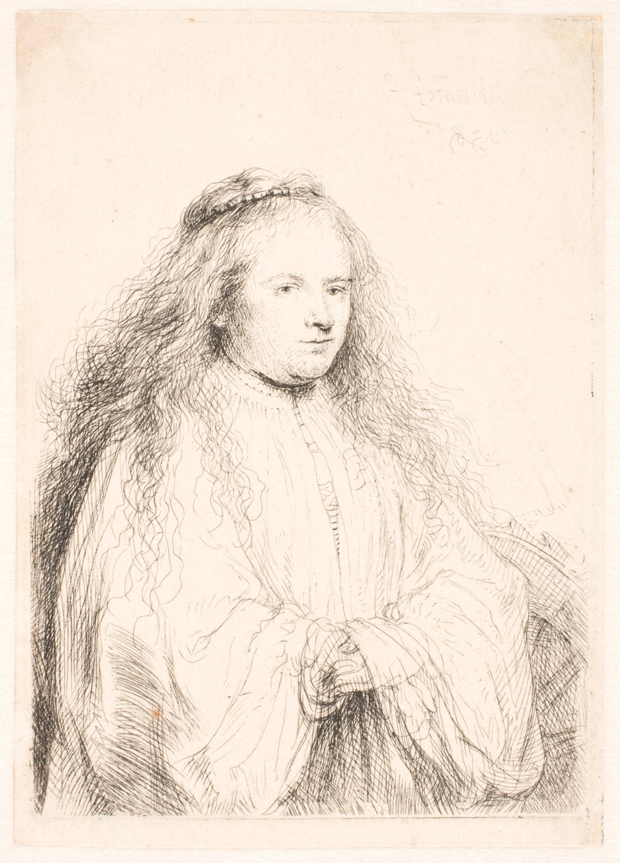 Study of Saskia as St. Catherine (the "Little Jewish Bride") by Rembrandt van Rijn