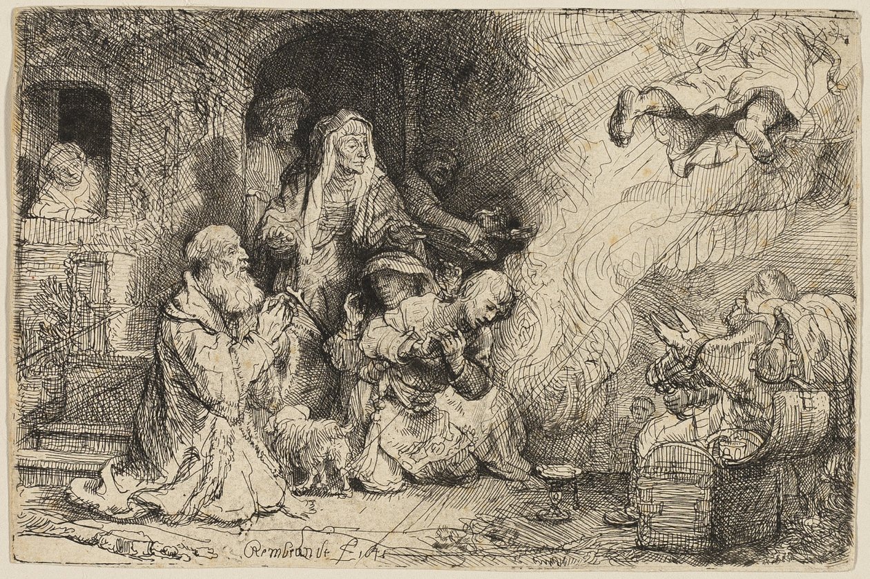 The Angel Departing from the Family of Tobias by Rembrandt van Rijn