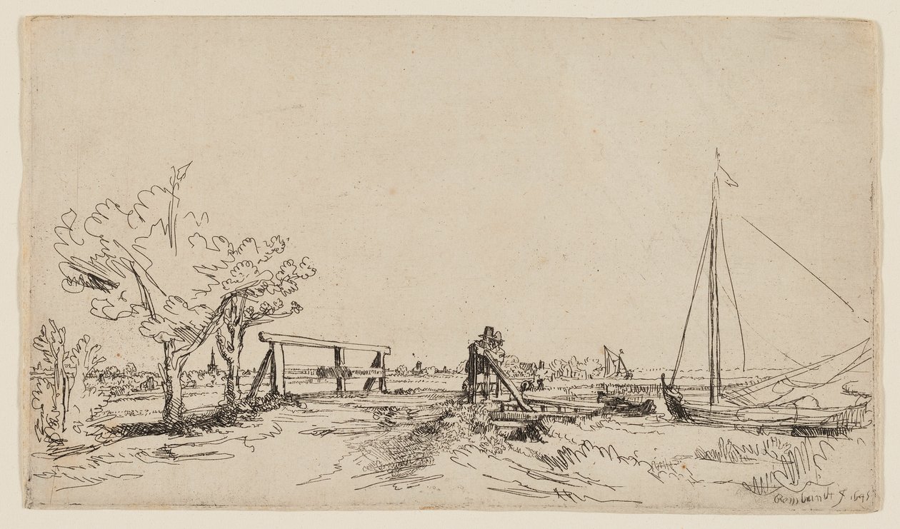 The Bridge at Klein Kostverloren on the Amstel by Rembrandt van Rijn