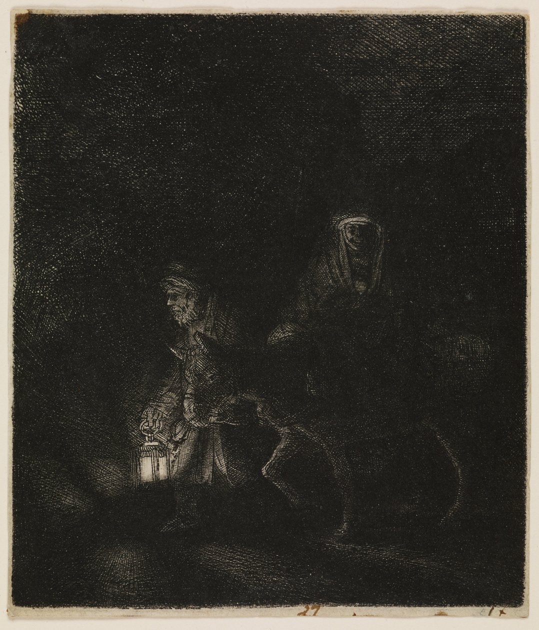 The Flight into Egypt (a night piece) by Rembrandt van Rijn