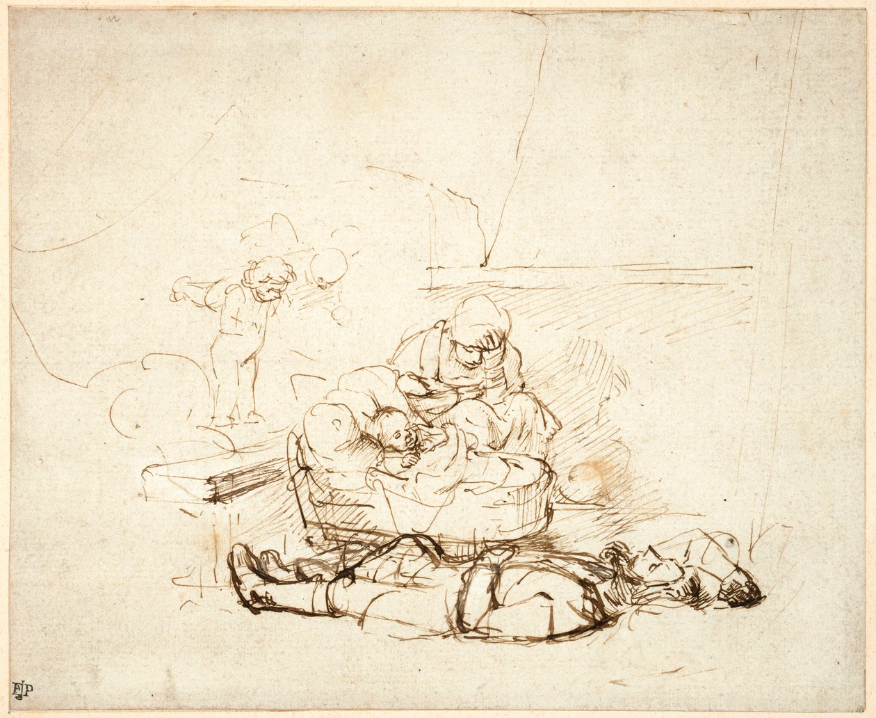 The Holy Family sleeping, with angels, 1645 by Rembrandt van Rijn