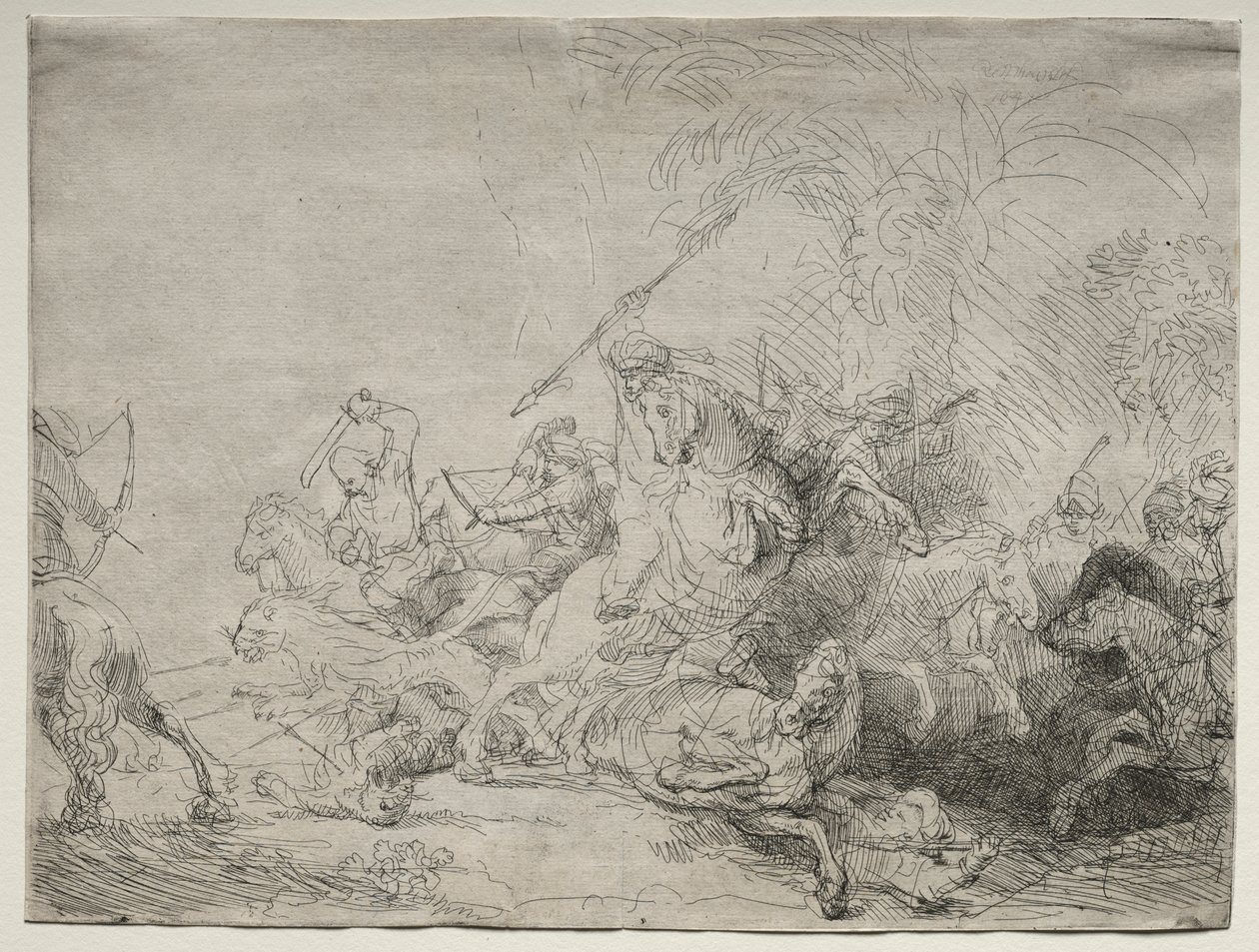 The Large Lion Hunt by Rembrandt van Rijn