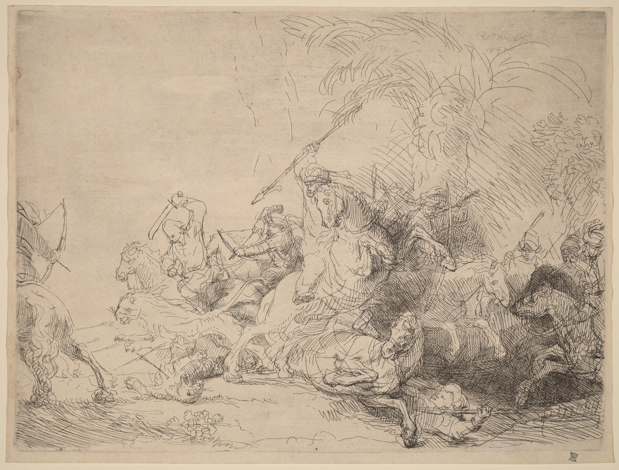 The Large Lion Hunt by Rembrandt van Rijn