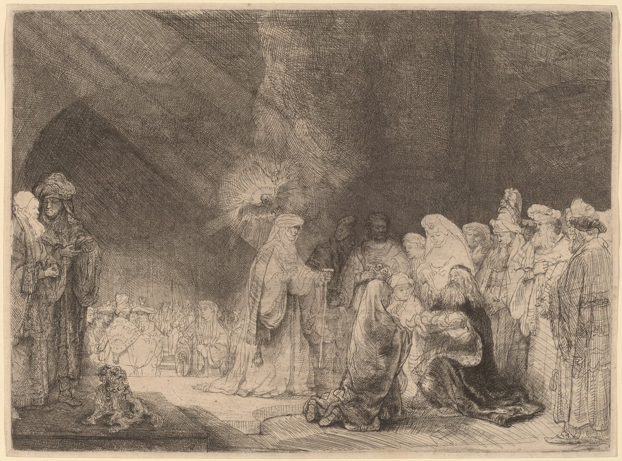 The Presentation in the Temple: Oblong Print by Rembrandt van Rijn