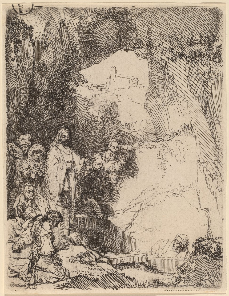 The Raising of Lazarus: Small Plate by Rembrandt van Rijn