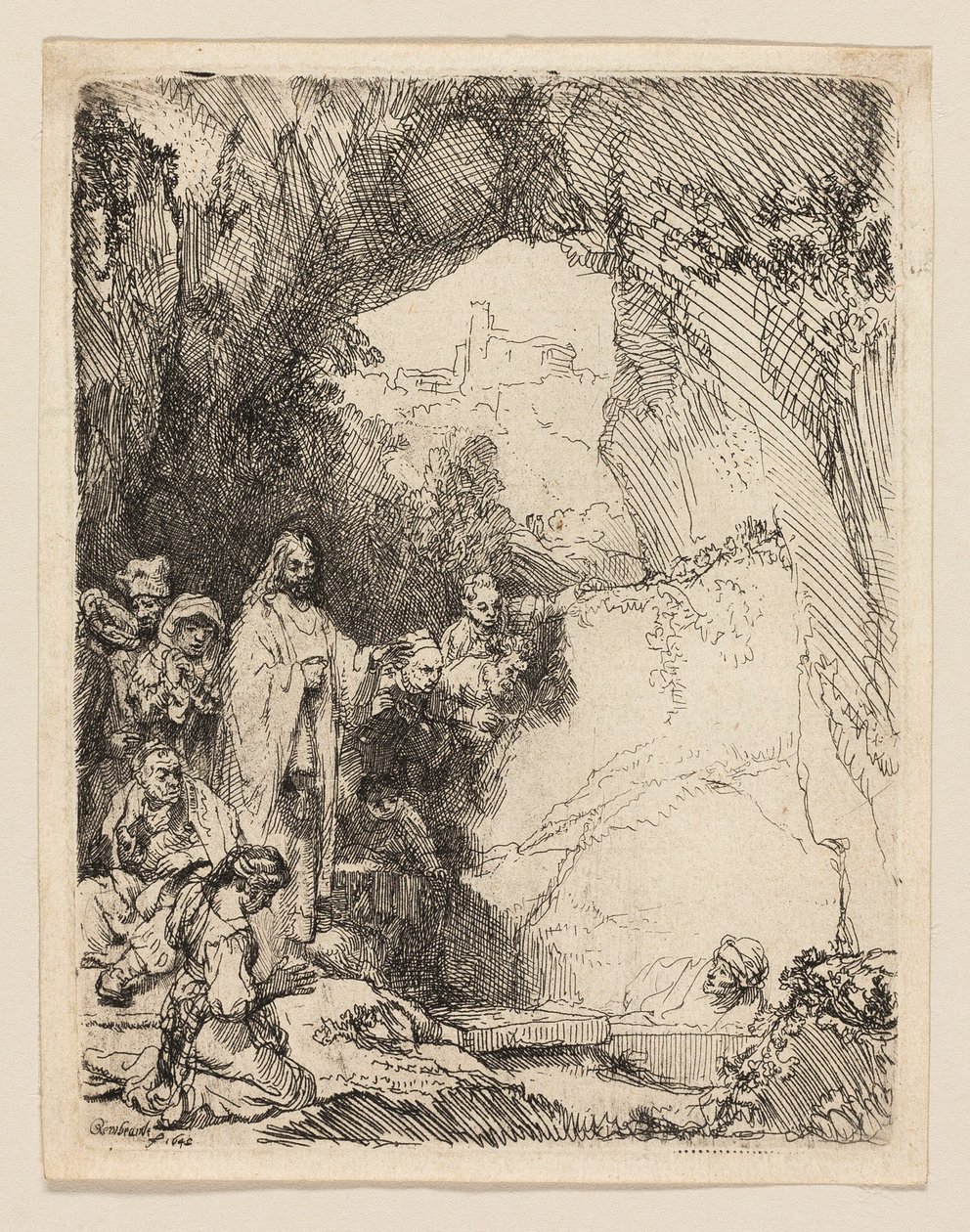 The Raising of Lazarus: Small Plate by Rembrandt van Rijn