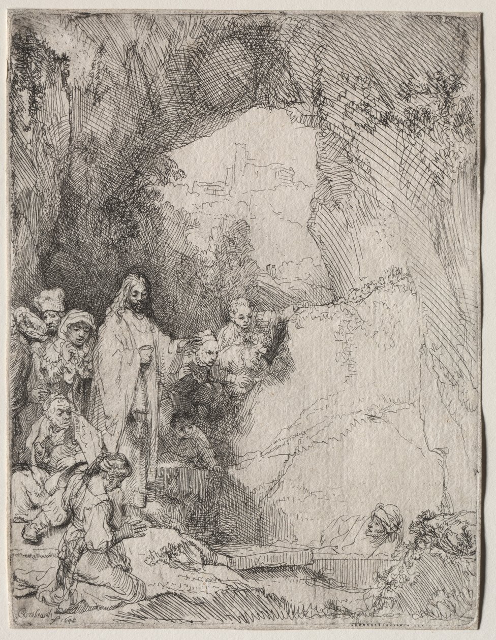 The Raising of Lazarus: Small Plate by Rembrandt van Rijn