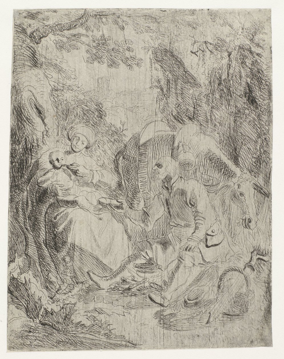 The Rest on the Flight into Egypt by Rembrandt van Rijn