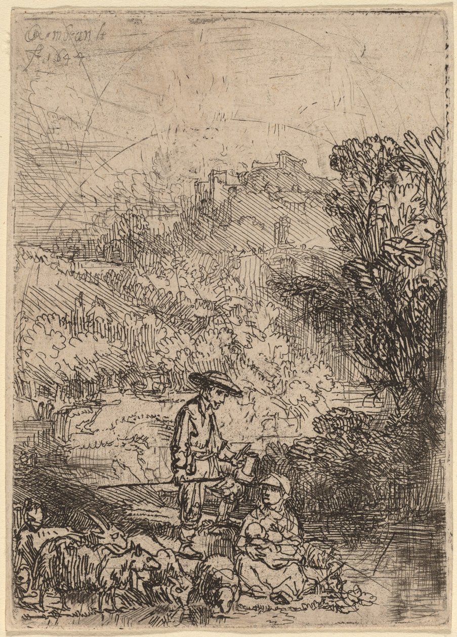 The Shepherd and His Family by Rembrandt van Rijn