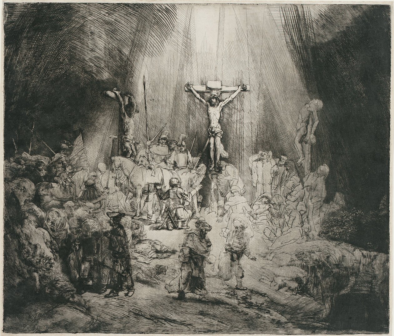 The Three Crosses by Rembrandt van Rijn