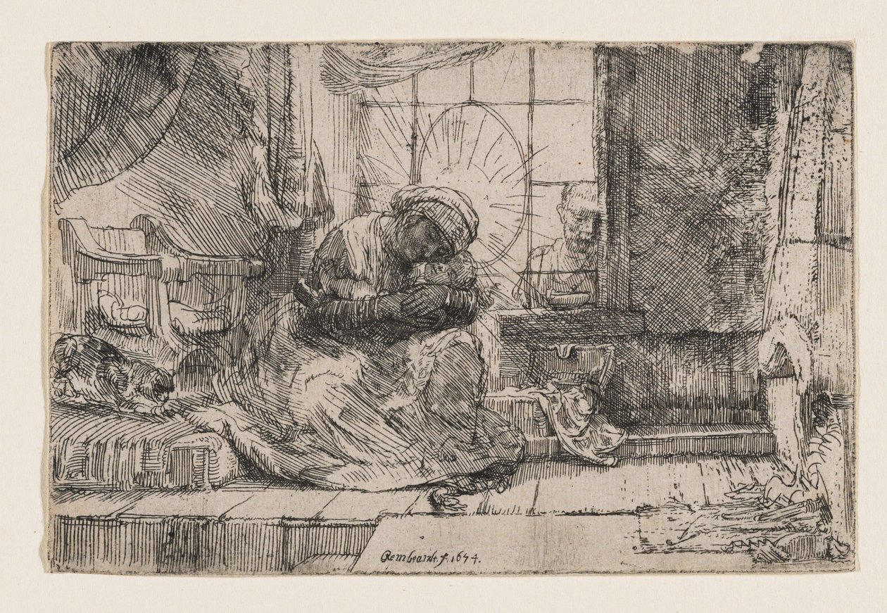 The Virgin and Child with Cat and Snake by Rembrandt van Rijn