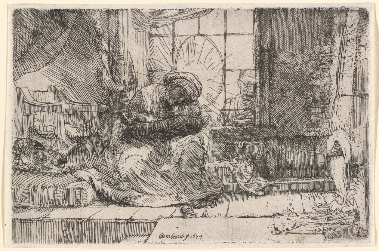 The Virgin and Child with the Cat and Snake by Rembrandt van Rijn