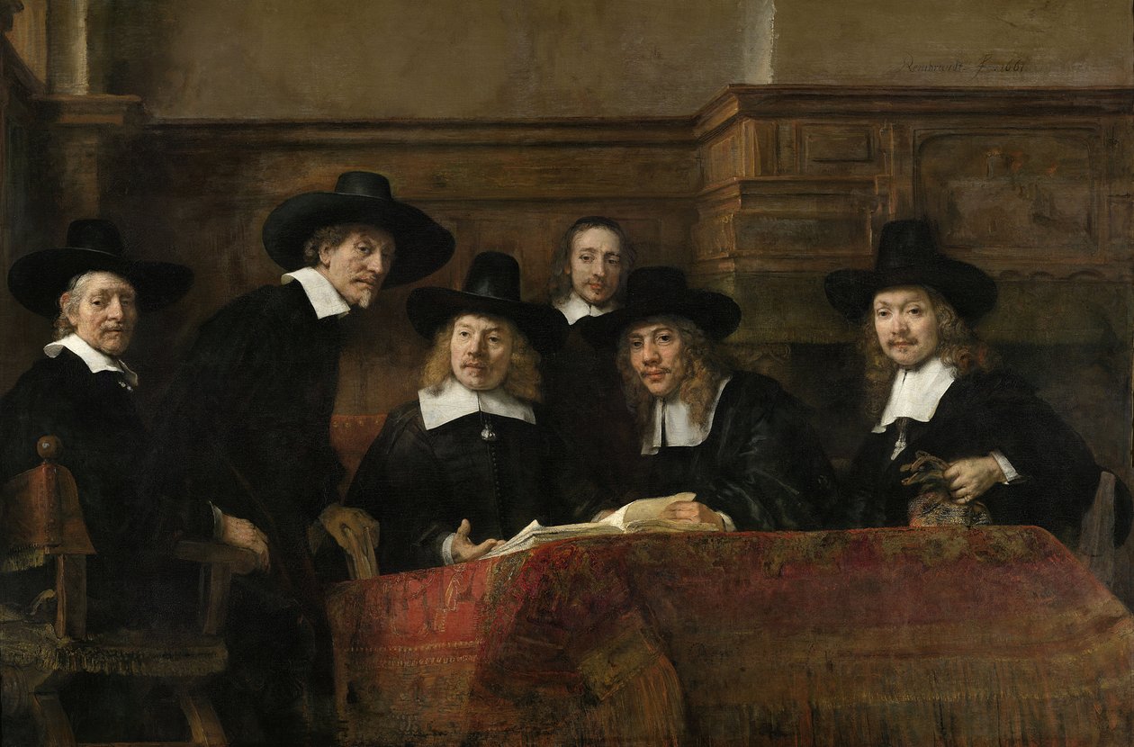 The Wardens of the Amsterdam Drapers’ Guild, Known as ‘The Syndics’ by Rembrandt van Rijn