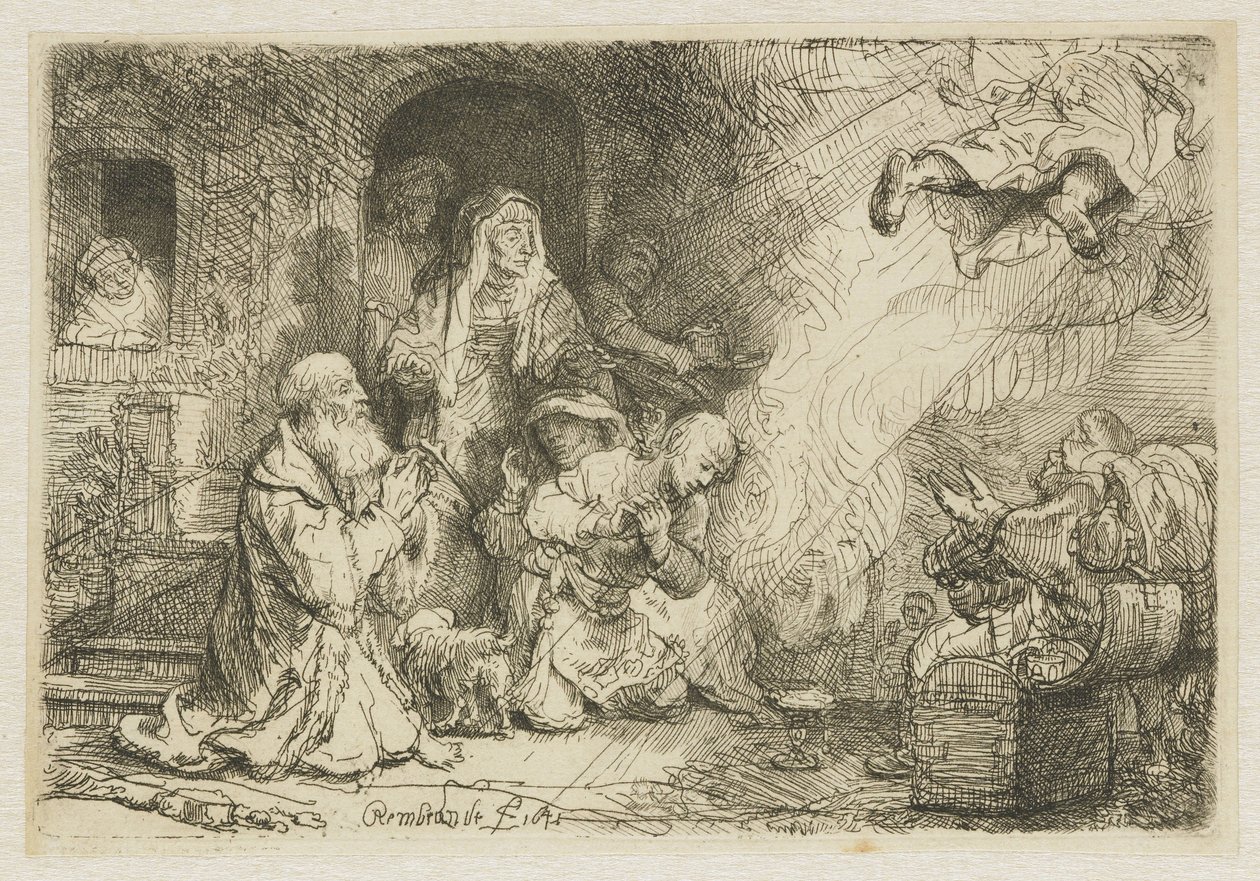 The Angel Departing from the Family of Tobias by Rembrandt van Rijn
