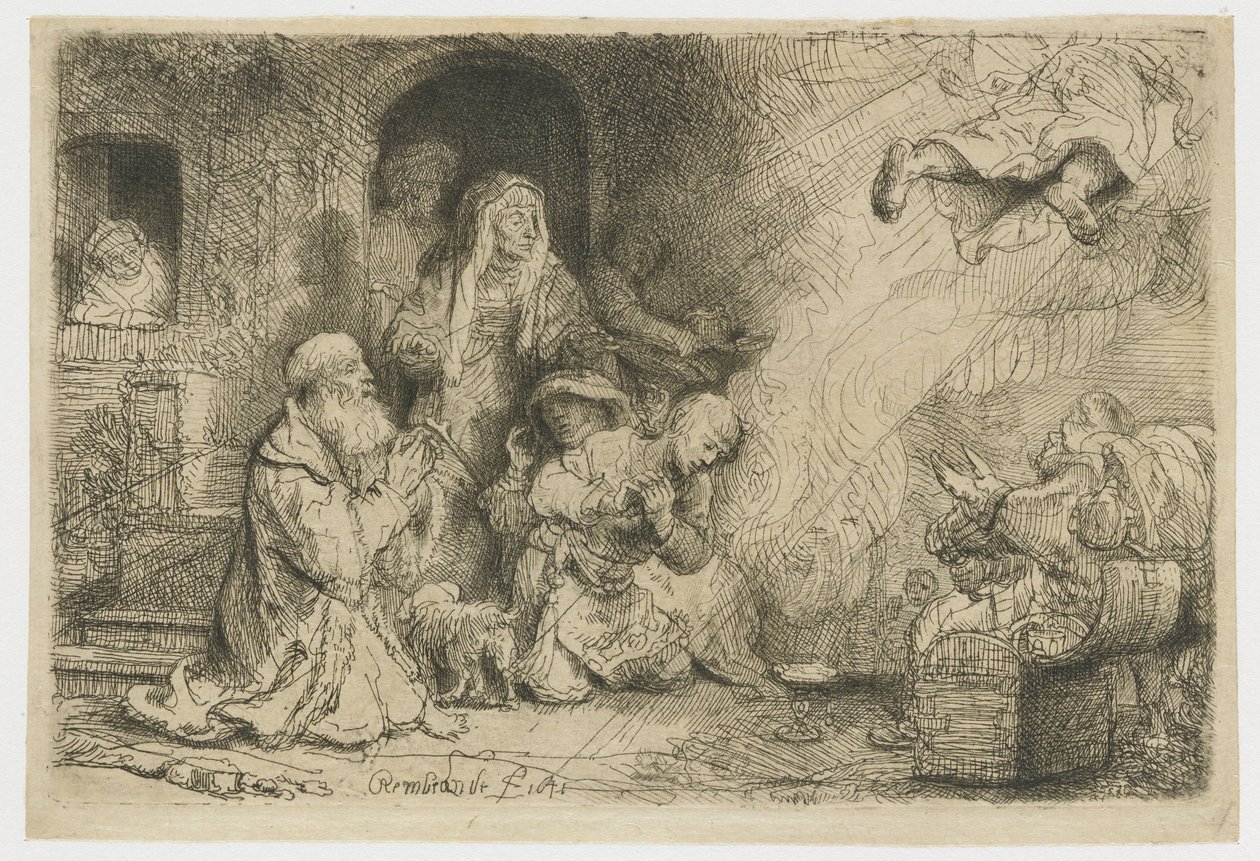 The Angel Departing from the Family of Tobias by Rembrandt van Rijn