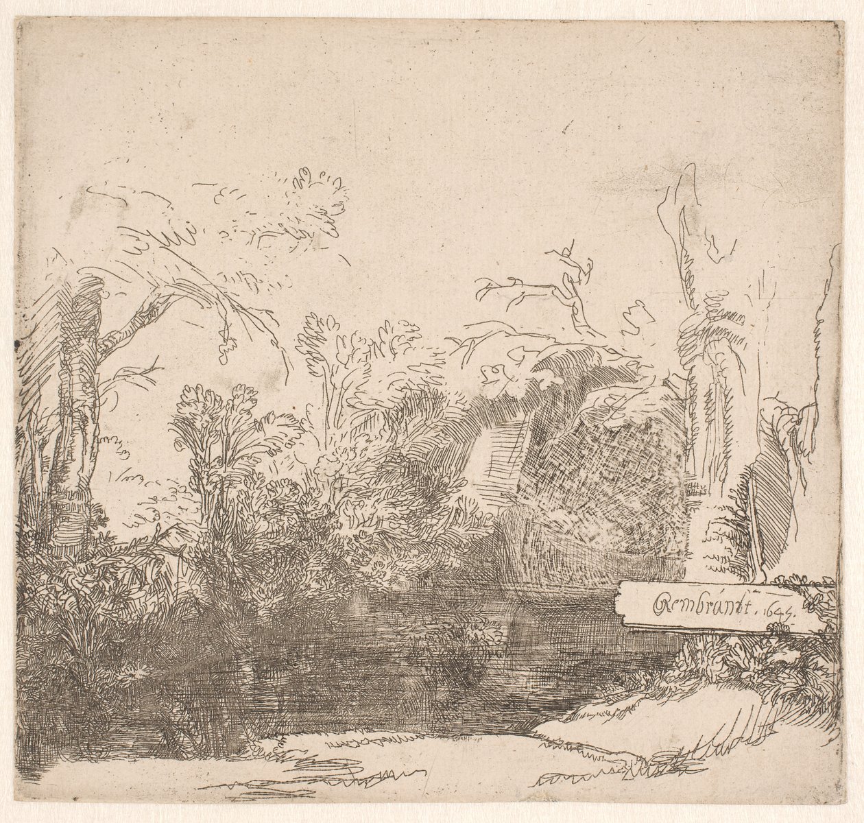 The Boat-House by Rembrandt van Rijn