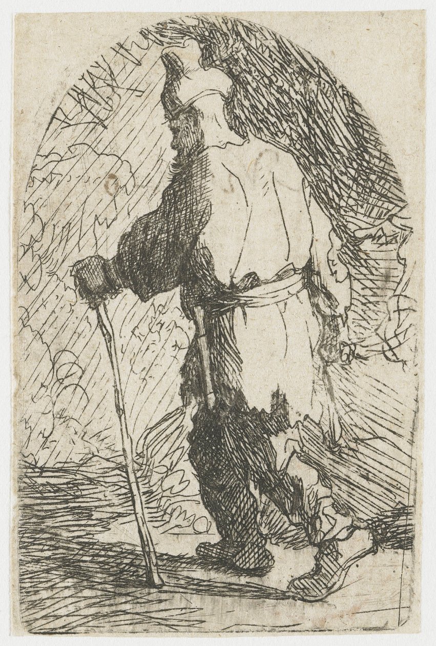 The Flight into Egypt: A Sketch: St Joseph by Rembrandt van Rijn