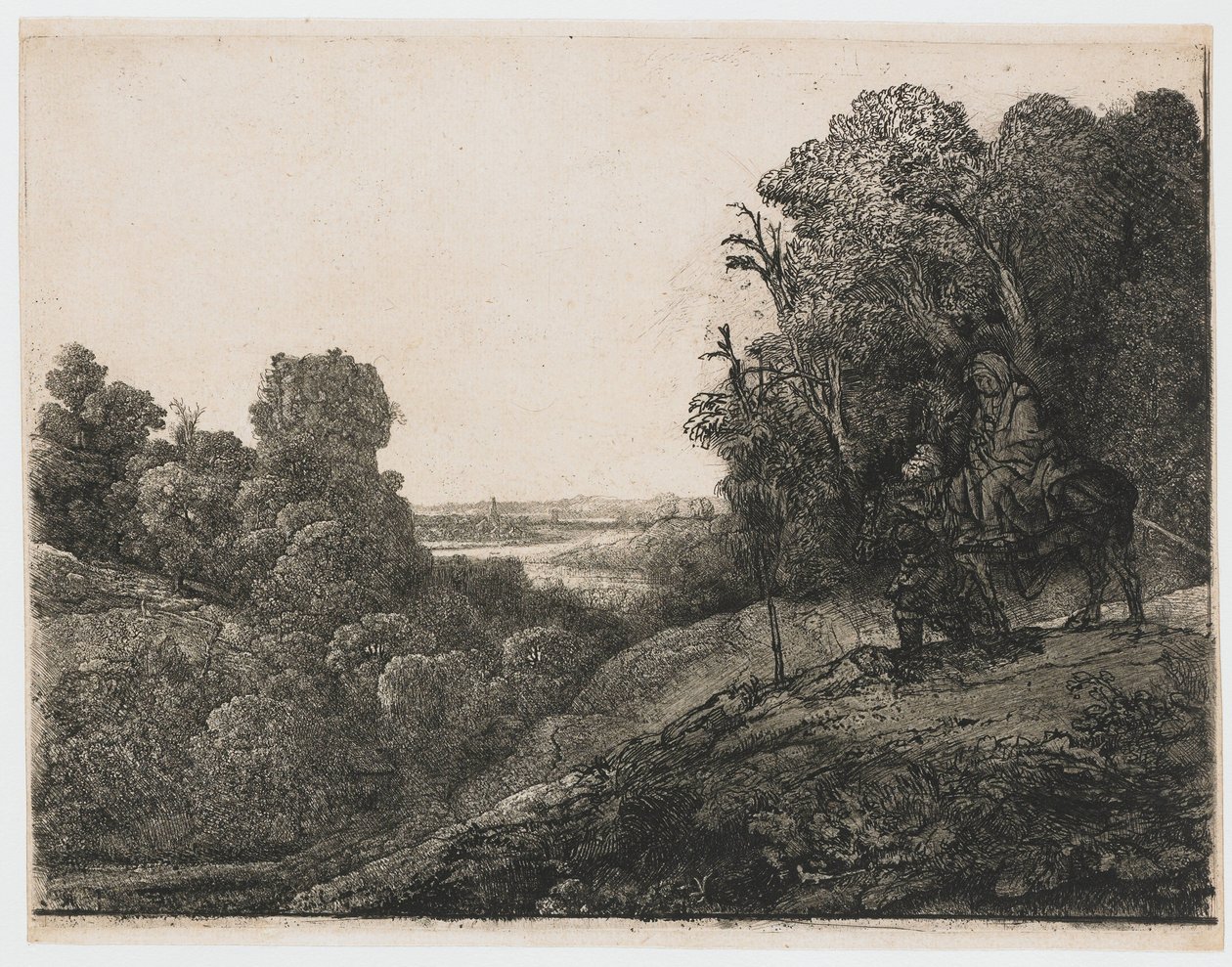 The Flight into Egypt: Altered Plate from Seghers by Rembrandt van Rijn