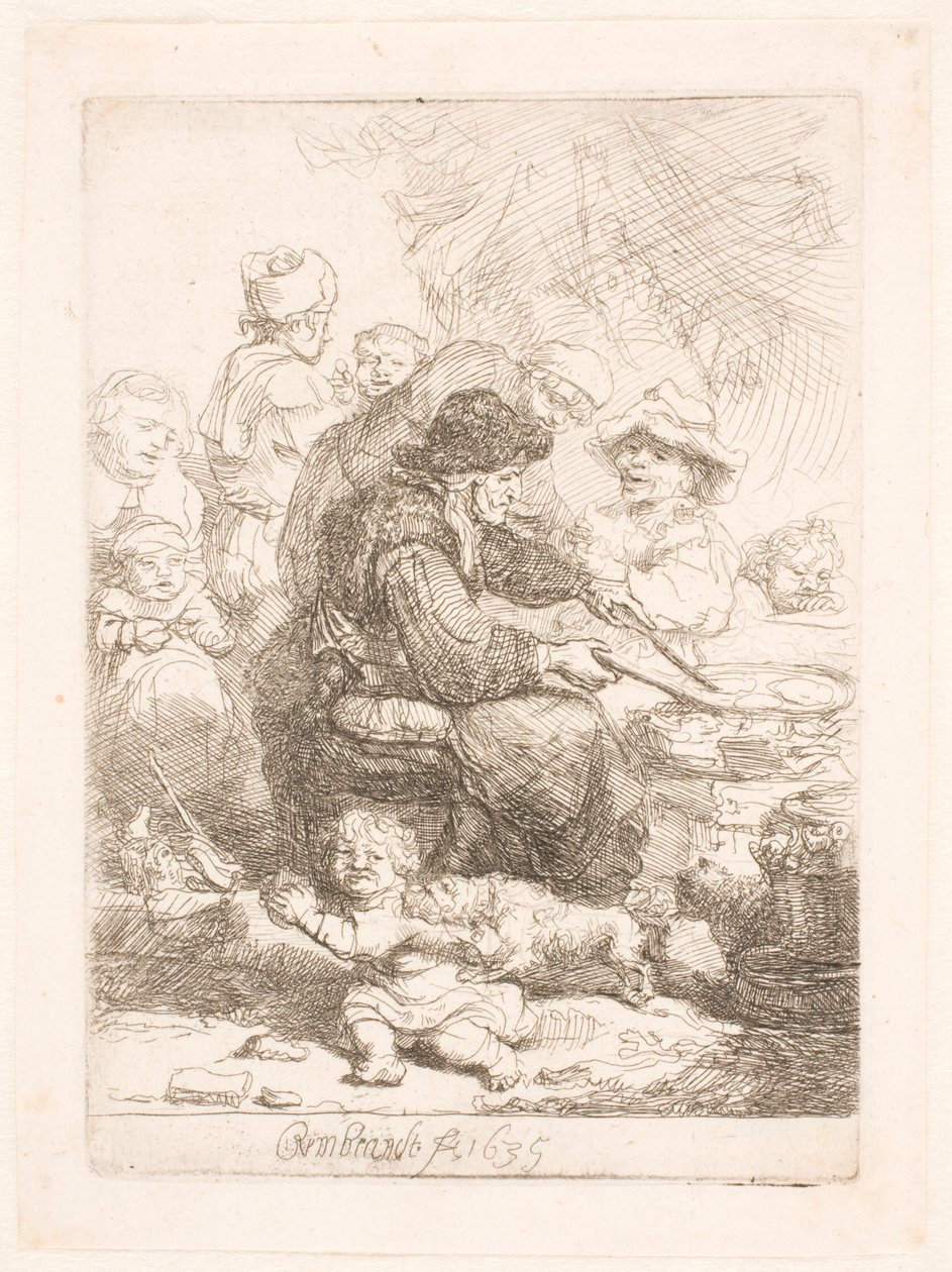 The pancake woman by Rembrandt van Rijn