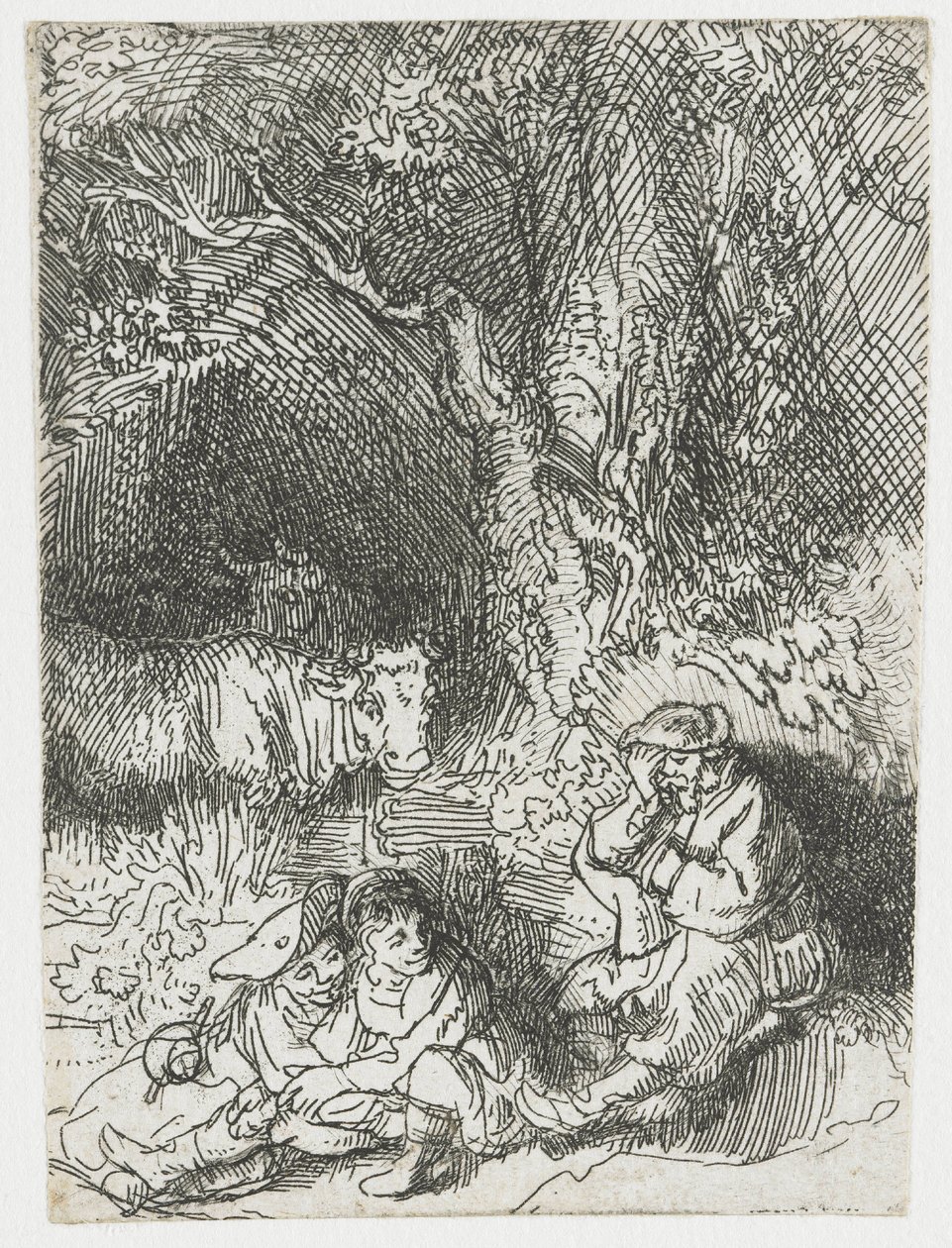 The Sleeping Herdsman by Rembrandt van Rijn