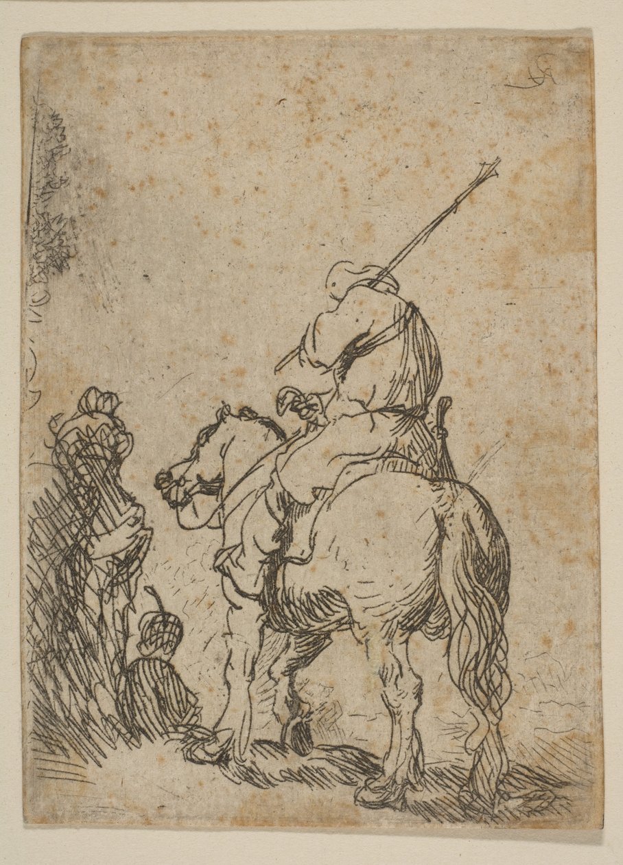 Turbaned Soldier on Horseback by Rembrandt van Rijn