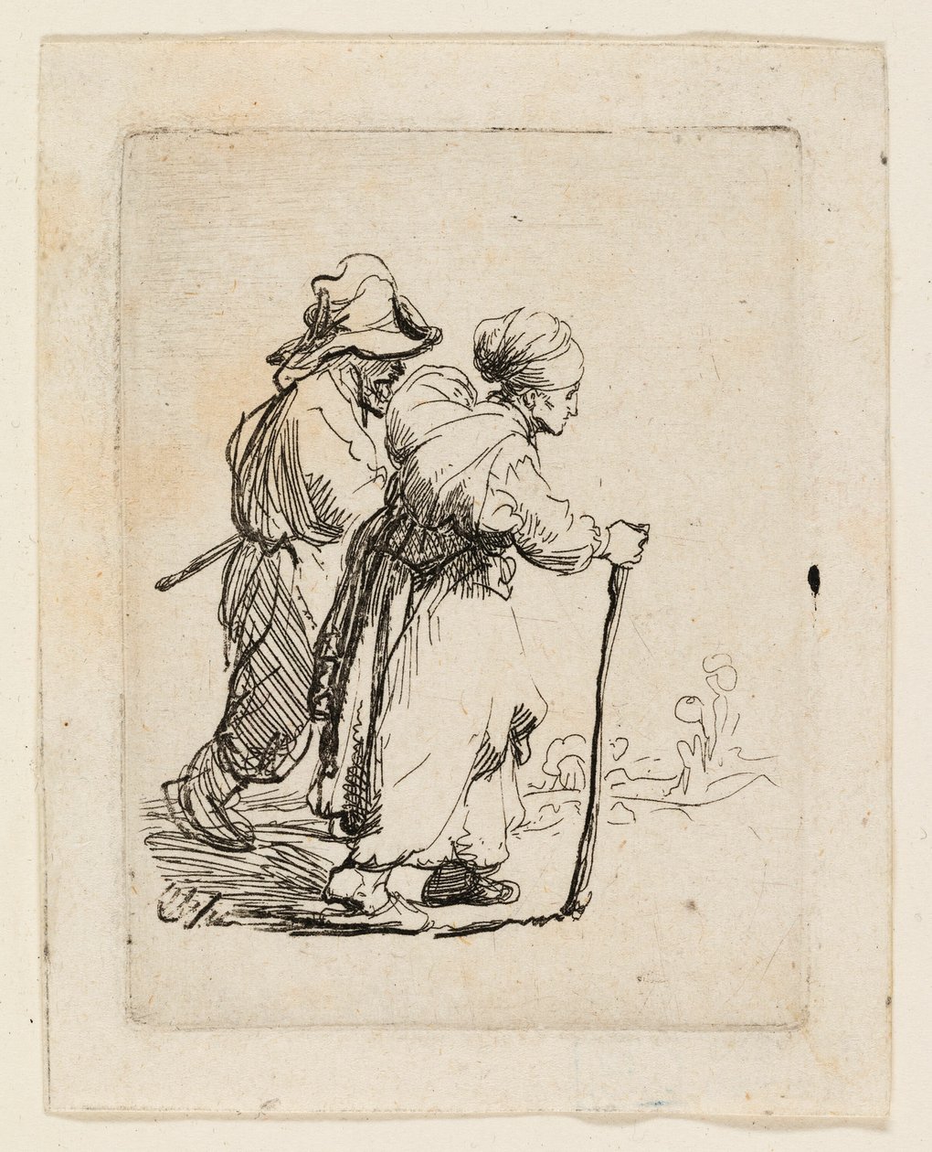 Two Tramps, a Man and a Woman by Rembrandt van Rijn