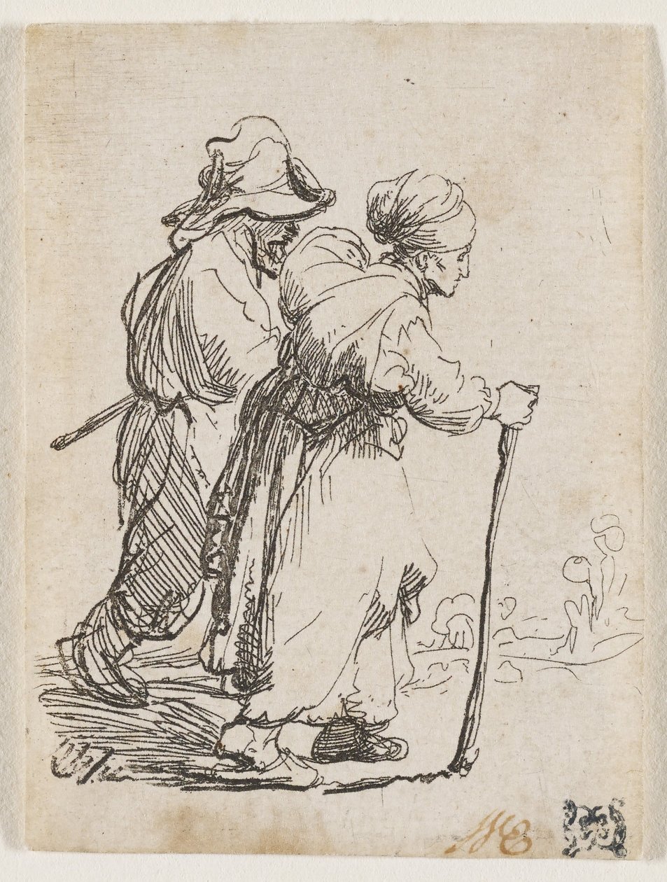 Two Tramps, a Man and a Woman by Rembrandt van Rijn