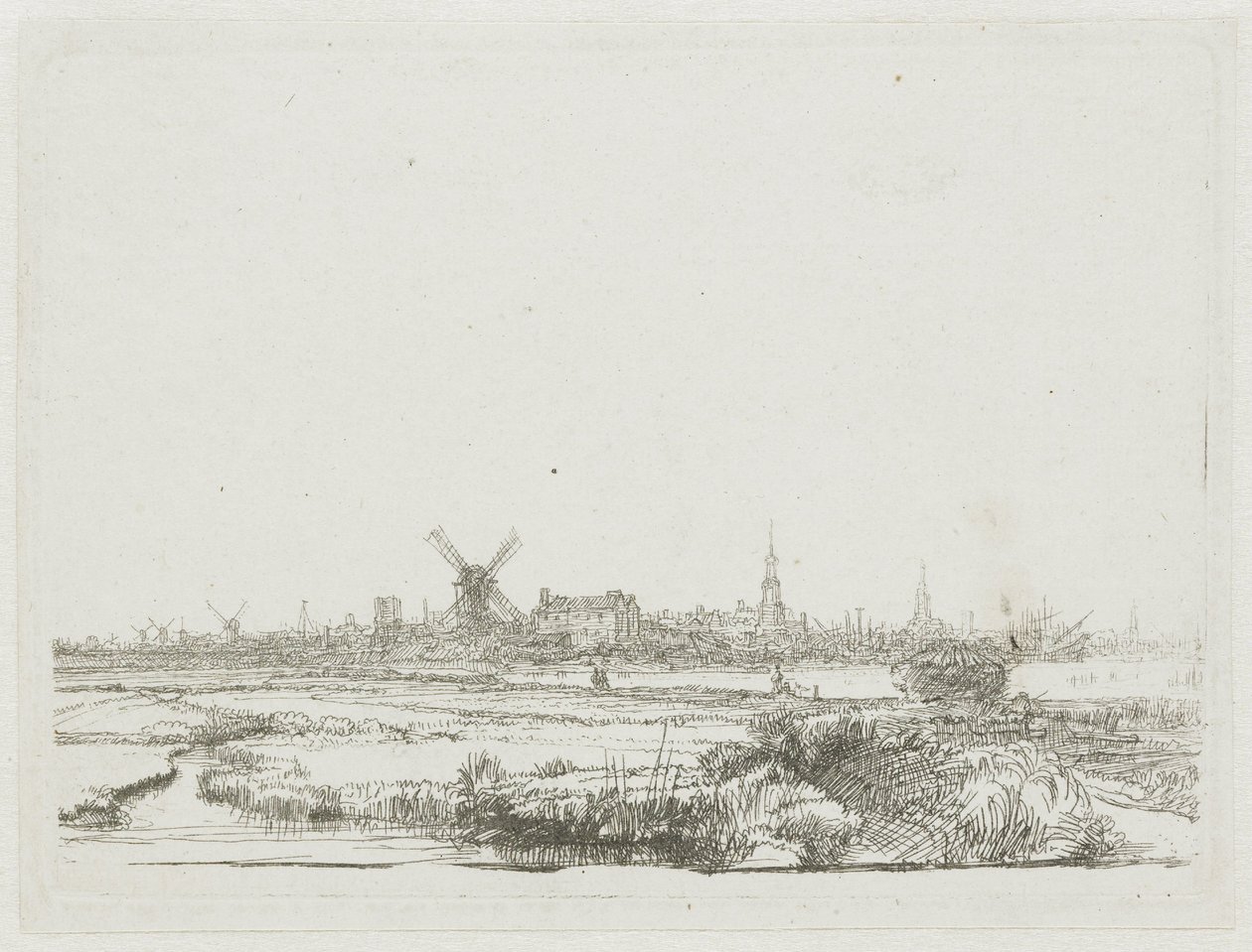 View of Amsterdam from the Kadijk by Rembrandt van Rijn