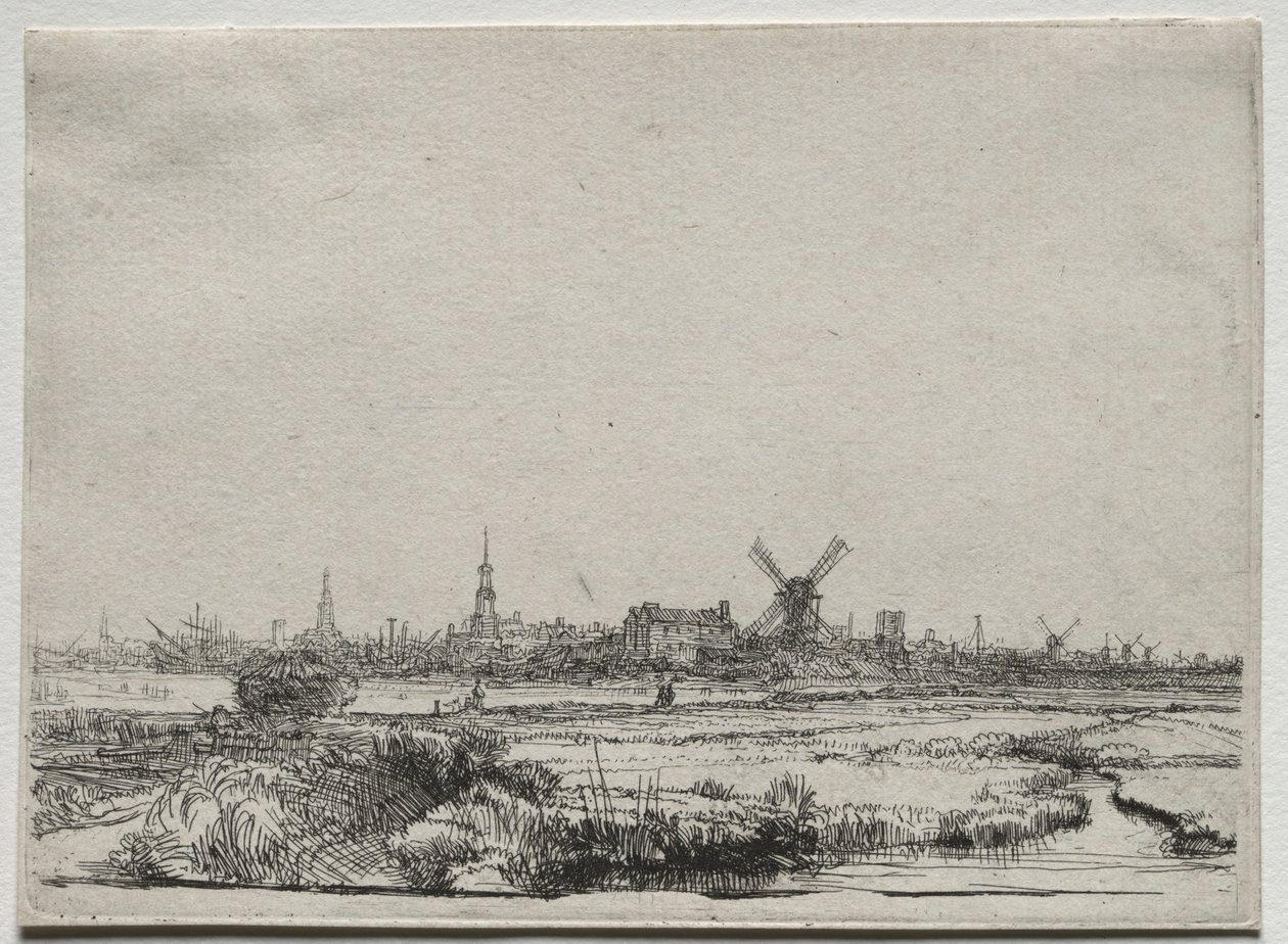 View of Amsterdam from the North West, c. 1640 by Rembrandt van Rijn