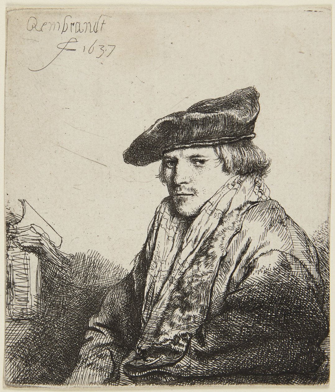 Young Man in Cap by Rembrandt van Rijn