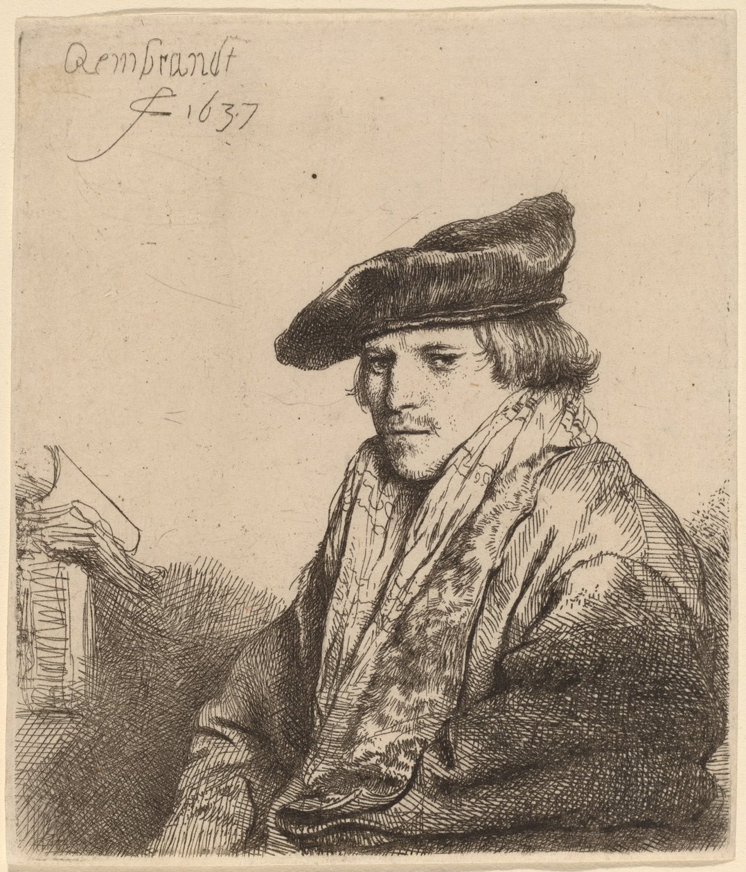 Young Man in a Velvet Cap (Ferdinand Bol?) by Rembrandt van Rijn