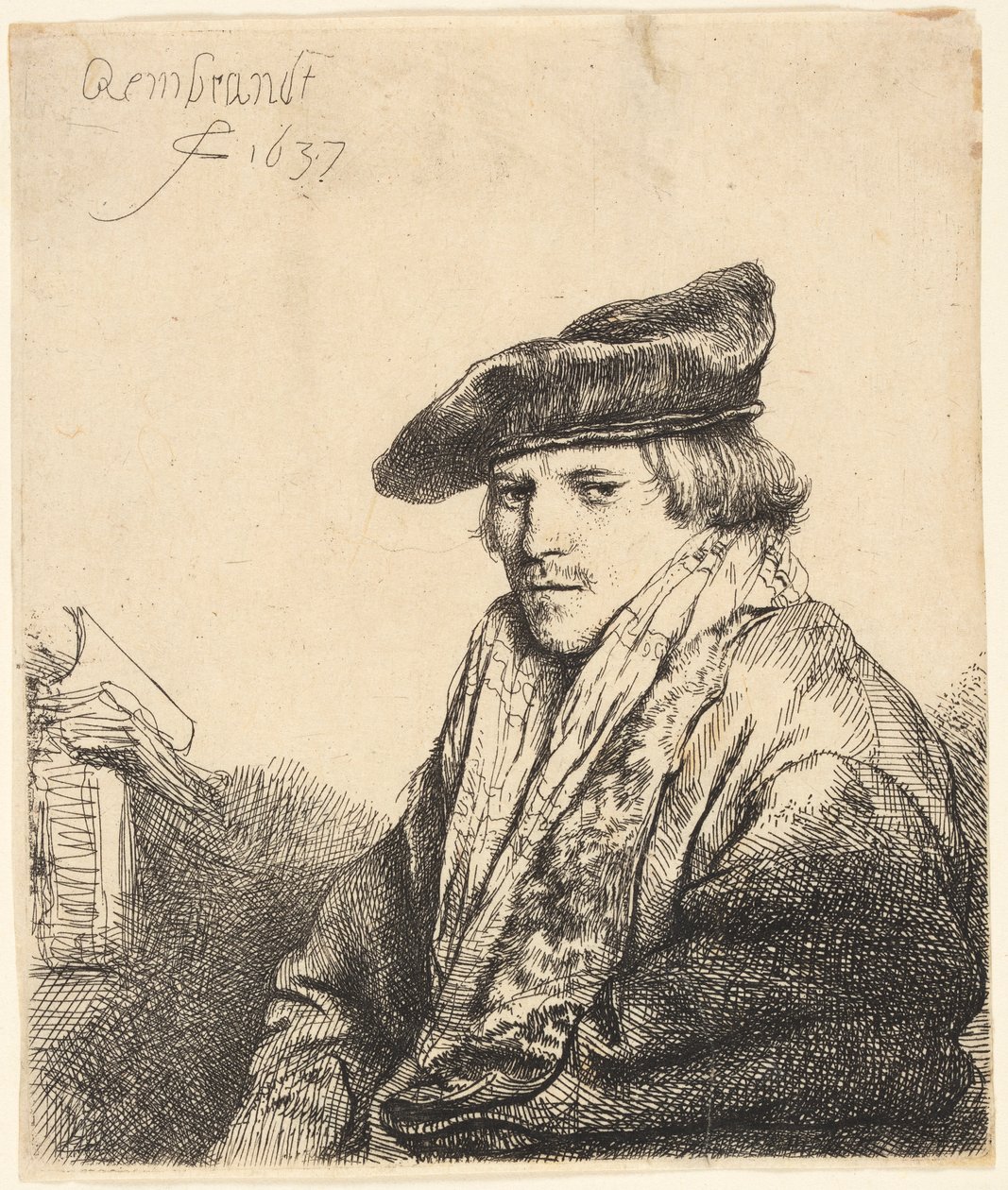 Young Man in a Velvet Cap (Ferdinand Bol?) by Rembrandt van Rijn