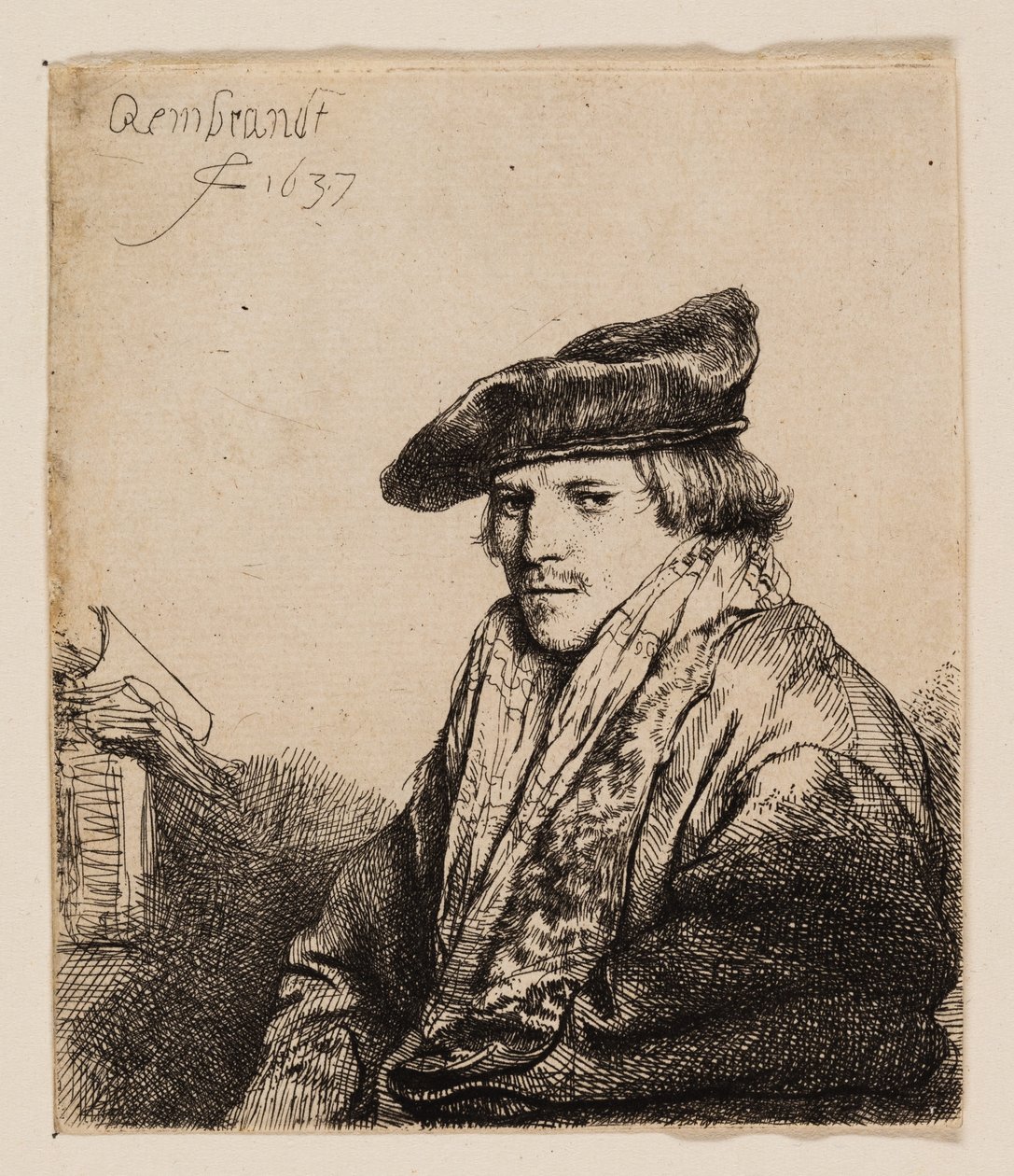 Young Man in a Velvet Cap (Petrus Sylvius?) by Rembrandt van Rijn