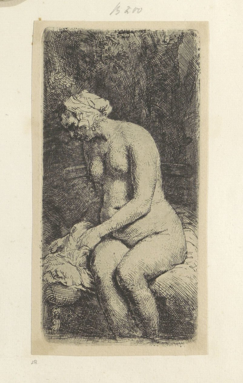 Seated Nude Woman Recueil de quatre-vingt-cinq estampes originales (series title) by Rembrandt van Rijn