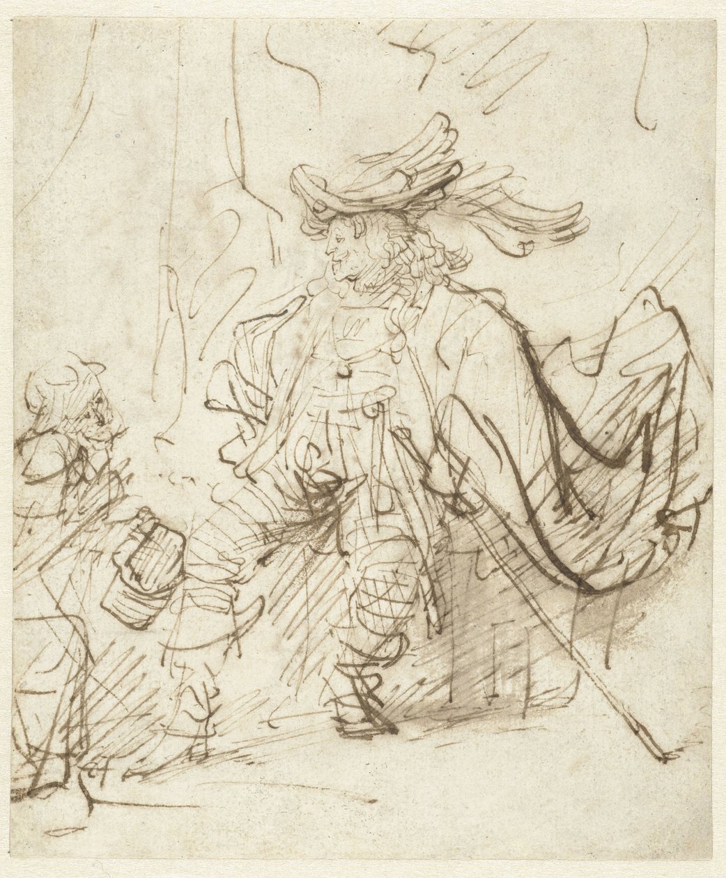 Seated Actor in the Role of Capitano by Rembrandt van Rijn