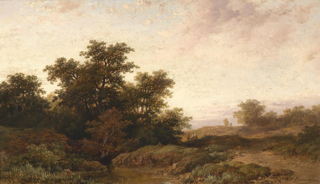Open Landscape in the Evening Light by Remigius Adrianus Haanen