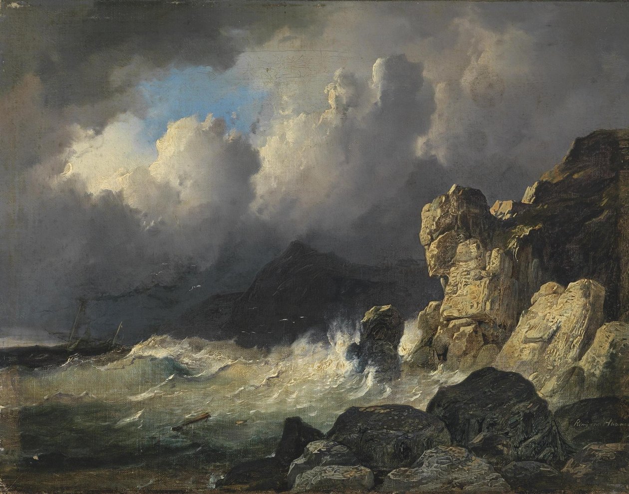 Stormy Coastline by Remigius Adrianus Haanen
