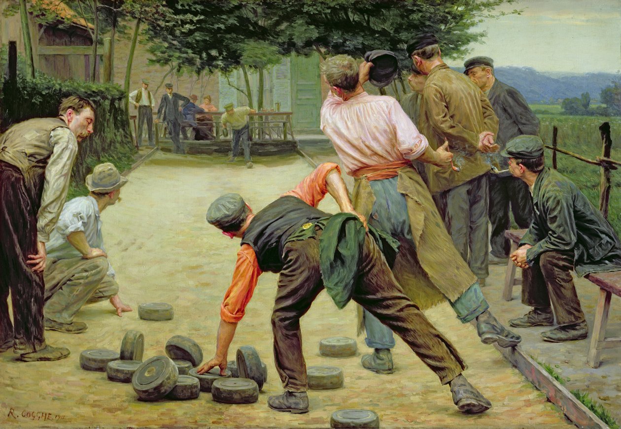 A Game of Bourles in Flanders, 1911 by Remy Cogghe