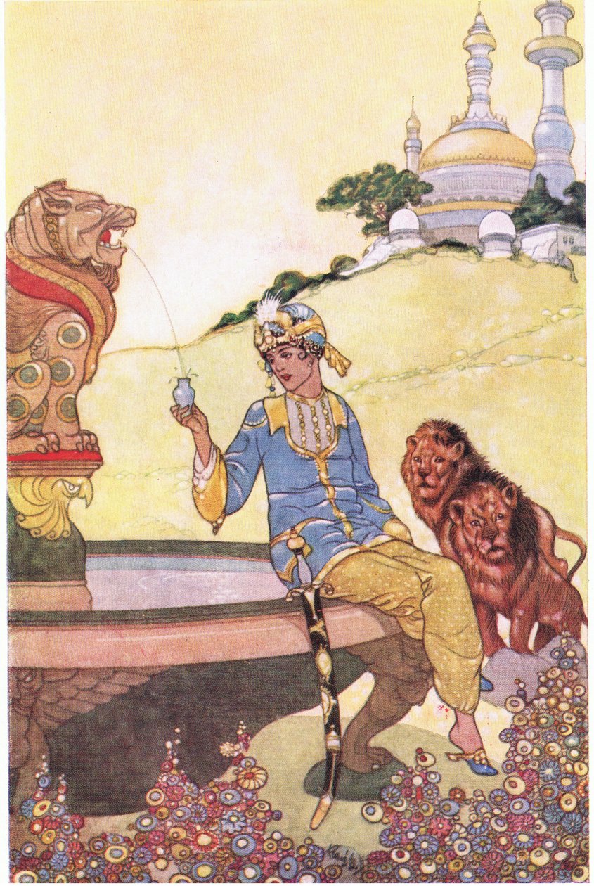Prince Ahmed Fills His Bottle by René Bull