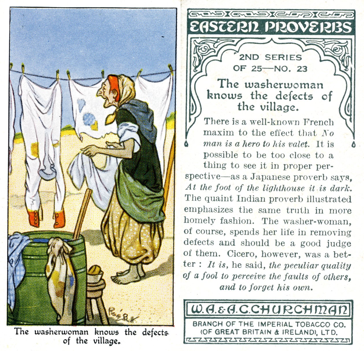 The washerwoman knows the defects of the village, 1932 by René Bull
