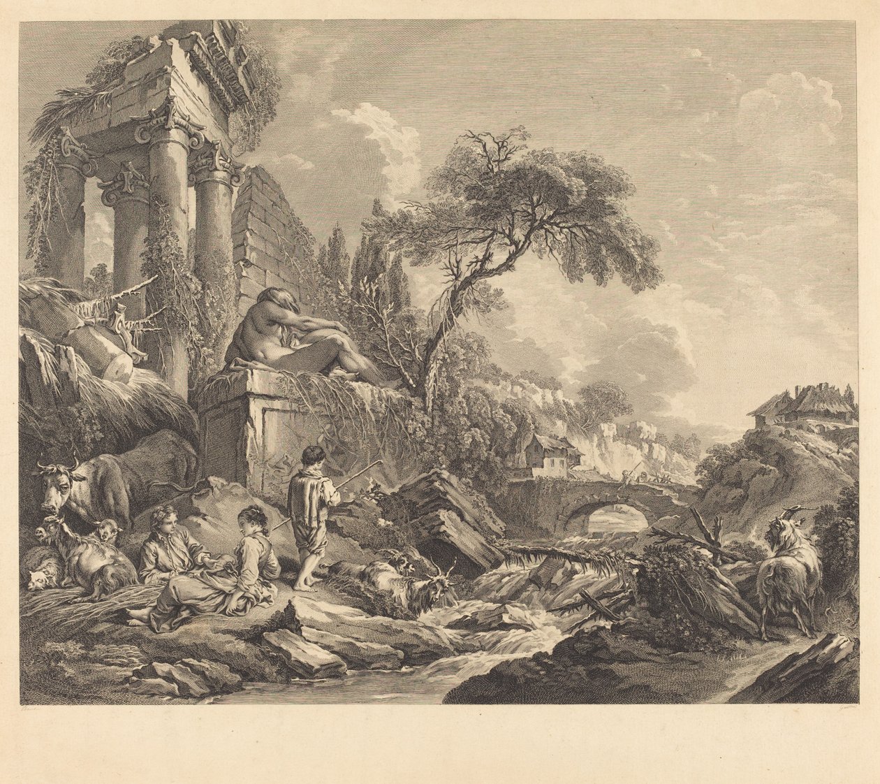 The Sparrow of Lesbia by René Gaillard after François Boucher
