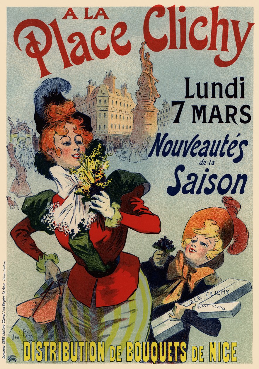 A la Place Clichy Poster, 1890s by René Louis Péan