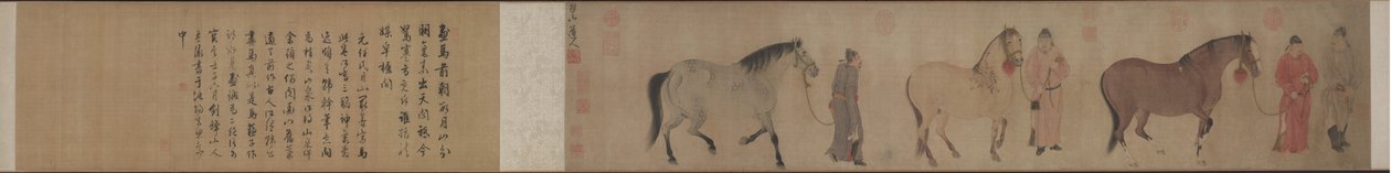Three Horses and Four Grooms by Ren Renfa