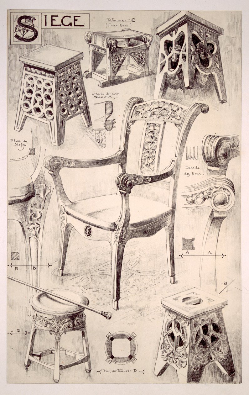 Designs for Chairs and Stools by Rene Binet