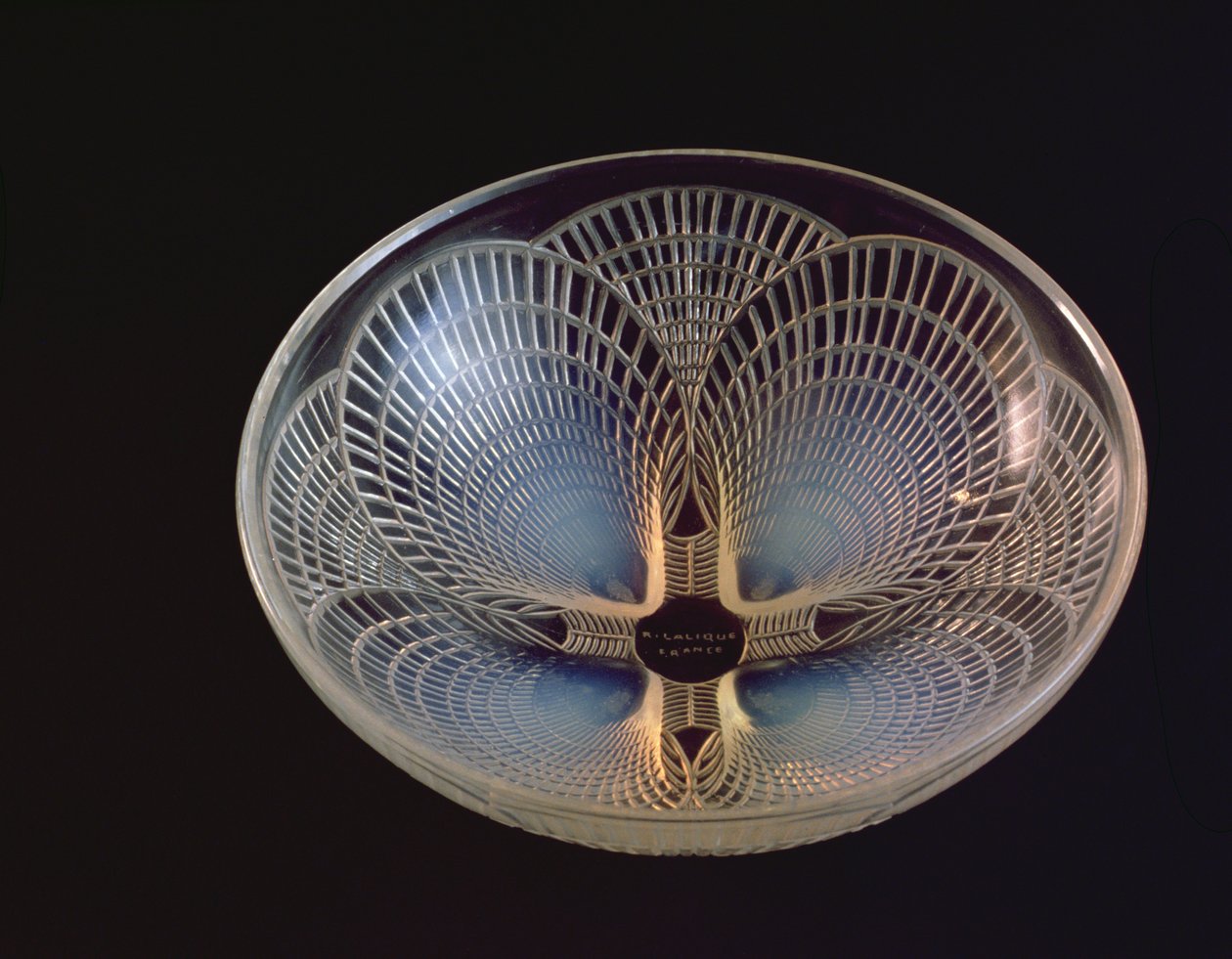 Coquilles, an opalescent glass vase moulded with overlying scallop shells by Lalique by Rene Jules Lalique