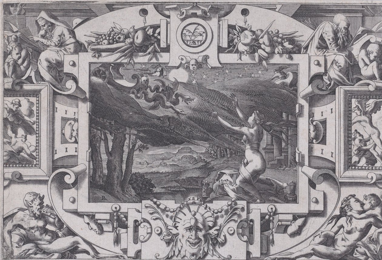 Medea and Her Chariot Drawn by Dragons, 1563 by Rene Boyvin